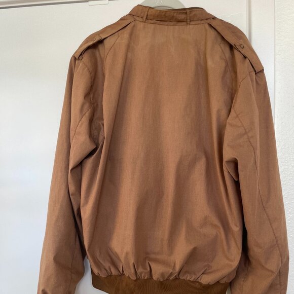 Members Only Bomber Jacket, Front Zip Closure, Tan, Brown,  Front Pockets, 46 - Picture 3 of 9